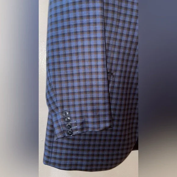Lubiam Italy Reda 1865 Super 130s Wool Blazer Blue Check Sport Coat NWOT - Picture 2 of 12
